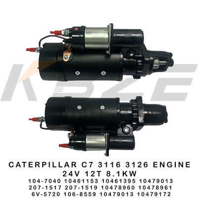 6V-5720 106-8559 CAT C7 3116 3126 MOTORE 24V 12T 8.1KW AVVIAMENTO 104-7040 10461153 10461395 207-1517 207-1519 PER ESCAVATORI E320 E322 E325